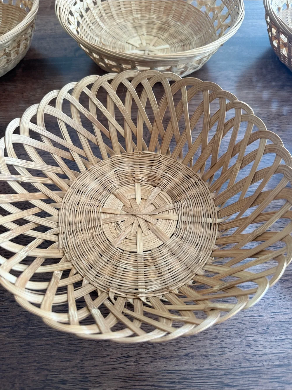 6 round wicker multi purpose baskets